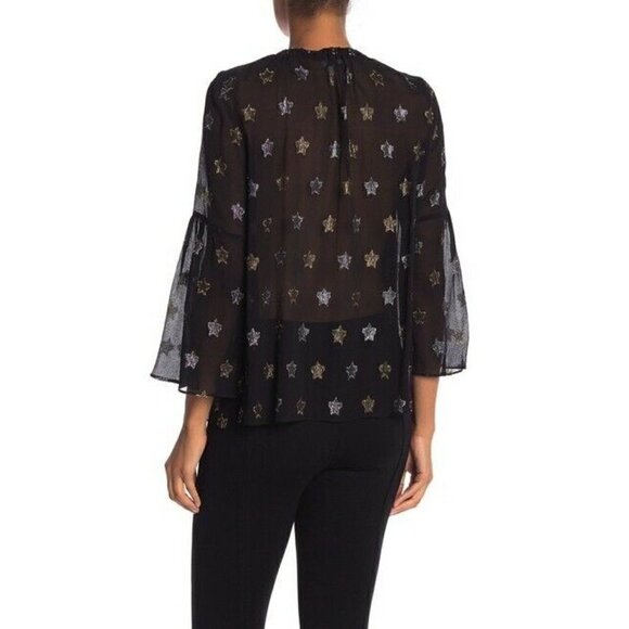 Rebecca Minkoff Womens Black Chiffon Top Size S - Picture 3 of 12